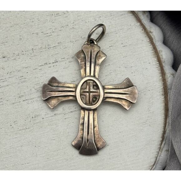 Jeep Collin’s Sterling Silver 925 Cross Pendant 4.84G/1.8in